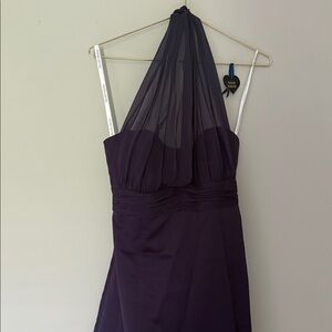 David's Bridal One Shoulder Purple Dress